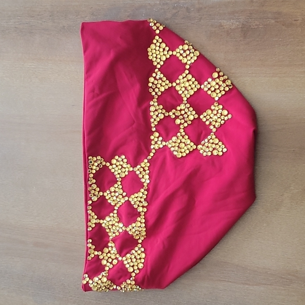 Rhinestone Dance Briefs Red Competition Costume Bottoms Adult Medium - Picture 3 of 4